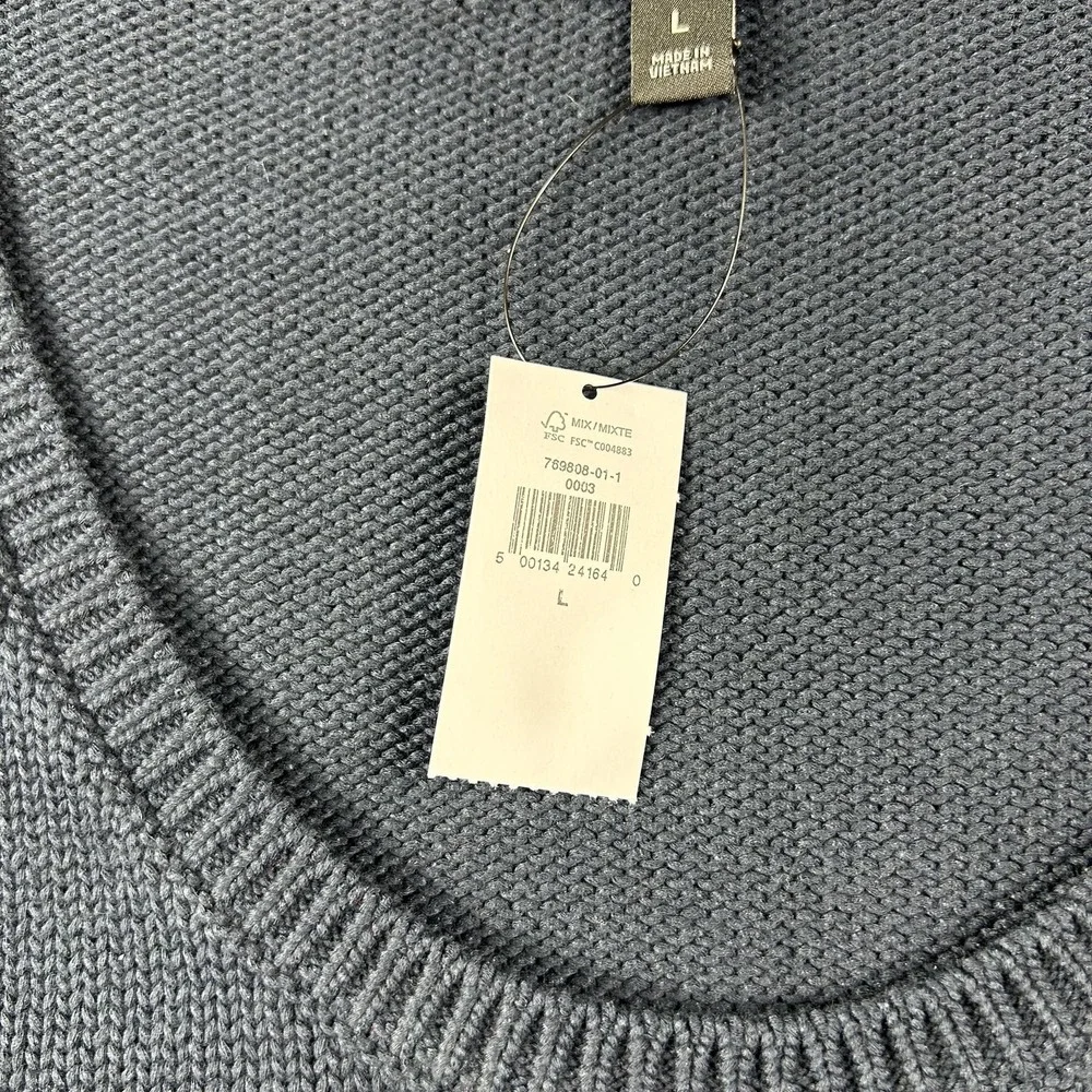 Banana Republic Sweater‎ Vest Mens Large Blue Crew Neck Knit Sleeveless Pullover